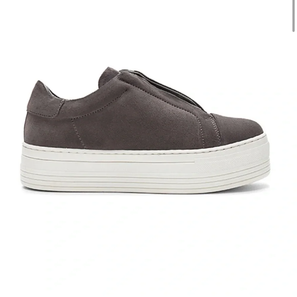 All Saints Aya Suede Platform Slip On Rounded Toe Elastic Top Sneaker 38/8